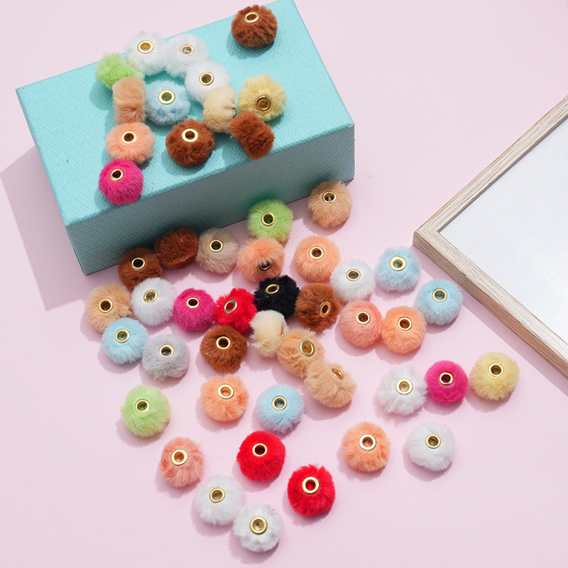 Wholesale 100pcs/pack  20MM Plush Ball Beads Spacers  DIY Beaded Pen Accessories